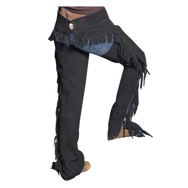 Black Hilason Full Grain Leather Shotgun Work Chaps - Uhorse