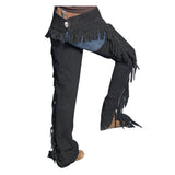 Medium Black Hilason Full Grain Leather Shotgun Work Chaps - Uhorse