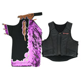 HILASON Western Horse Bull Riding Safety Leather Protective Vest and Rodeo Chaps Combo - Hilason
