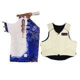 HILASON Western Horse Bull Riding Safety Leather Protective Vest and Rodeo Chaps Combo - Uhorse