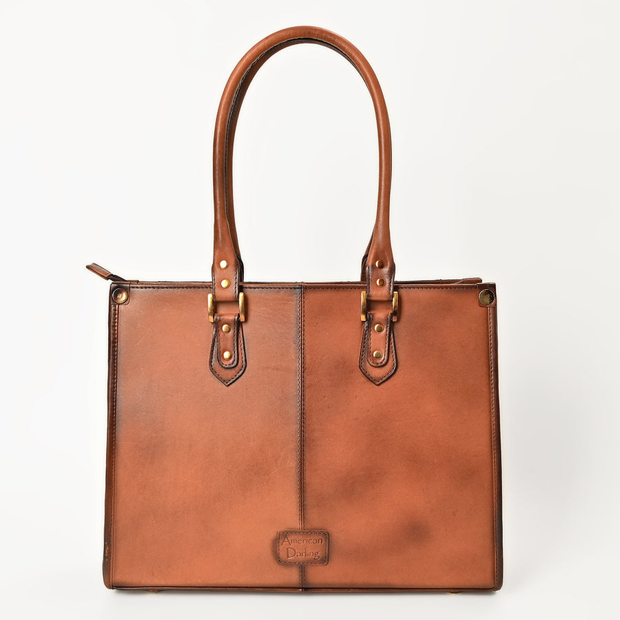 American Darling Tote Bag Western Quilted Genuine Leather Purse with Boot Stitched Design and Premium YKK Zipper for Women