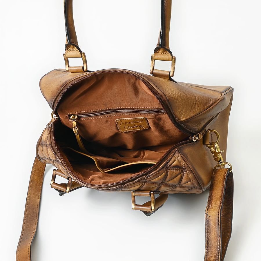American Darling Tote Bag Beautifully Quilted Genuine Leather women