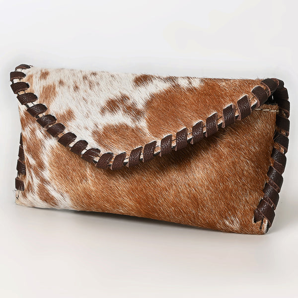 American Darling Western Hair-On Cowhide Sunglass Case - Handcrafted Leather Eyewear Sleeve - Uhorse