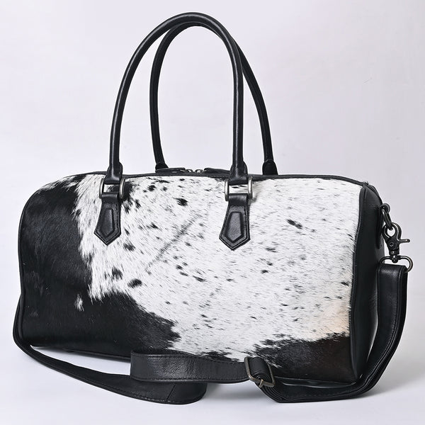 American Darling Western Hair-On Cowhide Duffel Bag - Handcrafted Leather Travel Bag - Uhorse