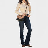 American Darling Small Crossbody Beautifully Hand tooled Leather women bag