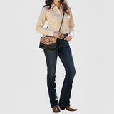 American Darling Small Crossbody Beautifully Hand tooled Leather women bag