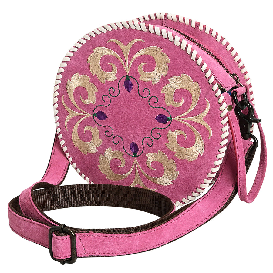 American Darling Canteen Genuine Suede Leather Women Bag Western Handbag Purse