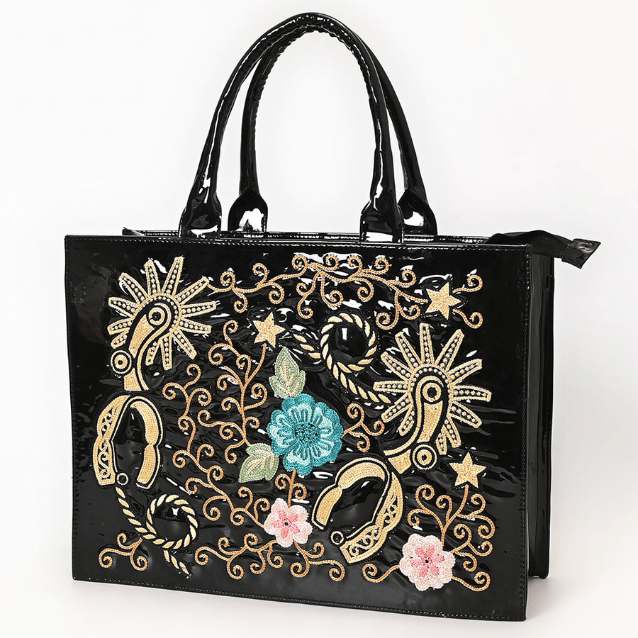 American Darling Embroidered Genuine Leather Western Tote Bag - Uhorse