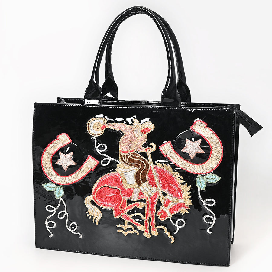 American Darling Handcrafted Embroidered Western Genuine Leather Tote Bag - Uhorse