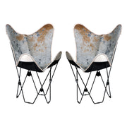 HILASON Genuine Leather Butterfly Chair Folding Lounge Modern Sling Accent Seat | Chair