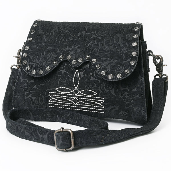 American Darling Small Cross body Bag - Handcrafted Damascus Embossed Western Leather Purse - Uhorse