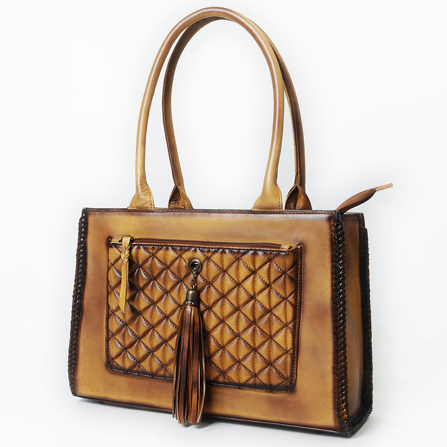 American Darling Tote Bag Beautifully Quilted Genuine Leather women bag - Uhorse