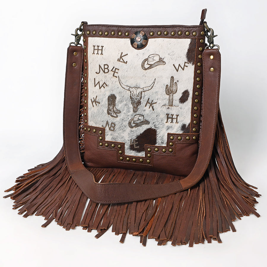 American Darling Large Crossbody Hair On Genuine Leather Women Bag Western Handbag Purse - Uhorse
