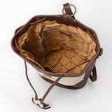 American Darling Bucket Hand tooled Hair-On Genuine Leather Weaved Women Bag Western Handbag Purse