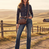 American Darling Cross Body Genuine Leather Women Bag Western Handbag Purse