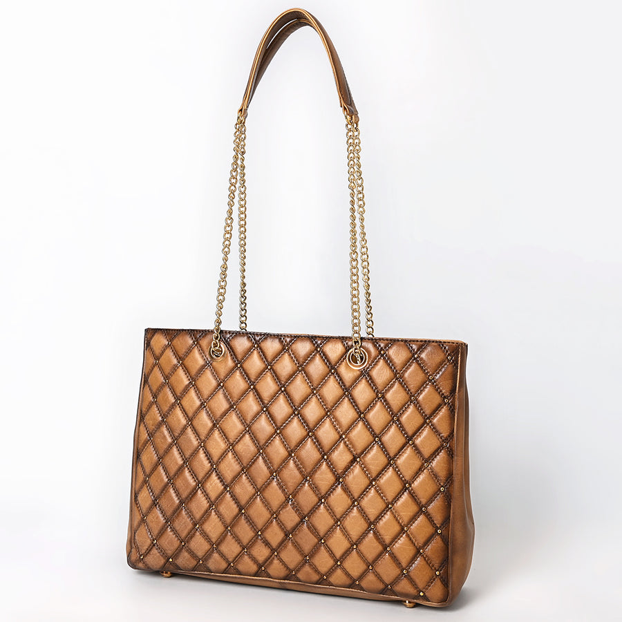 American Darling Tote Chain Strap Genuine Leather Women Bag Western Handbag Purse - Uhorse