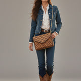 American Darling Envelope Bag Beautifully Quilted Genuine Leather women