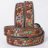 American Darling Floral Hand Carved Men & Women Genuine American Leather Belt Brown Gorgeous Hand Painted & Tooled