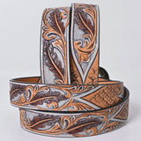American Darling Floral Hand Carved Men & Women Genuine American Leather Belt Brown Gorgeous Hand Painted & Tooled