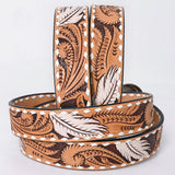American Darling Floral Hand Carved Men & Women Genuine American Leather Belt Brown Gorgeous Hand Painted & Tooled