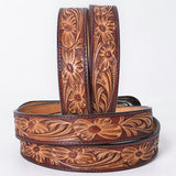 American Darling Floral Hand Carved Men & Women Genuine American Leather Belt Brown Gorgeous Hand Painted & Tooled