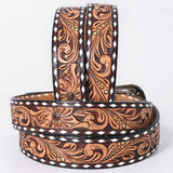 American Darling Floral Hand Carved Men & Women Genuine American Leather Belt Brown Gorgeous Hand Painted & Tooled