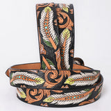 American Darling Floral Hand Carved Men & Women Genuine American Leather Belt Brown Gorgeous Hand Painted & Tooled