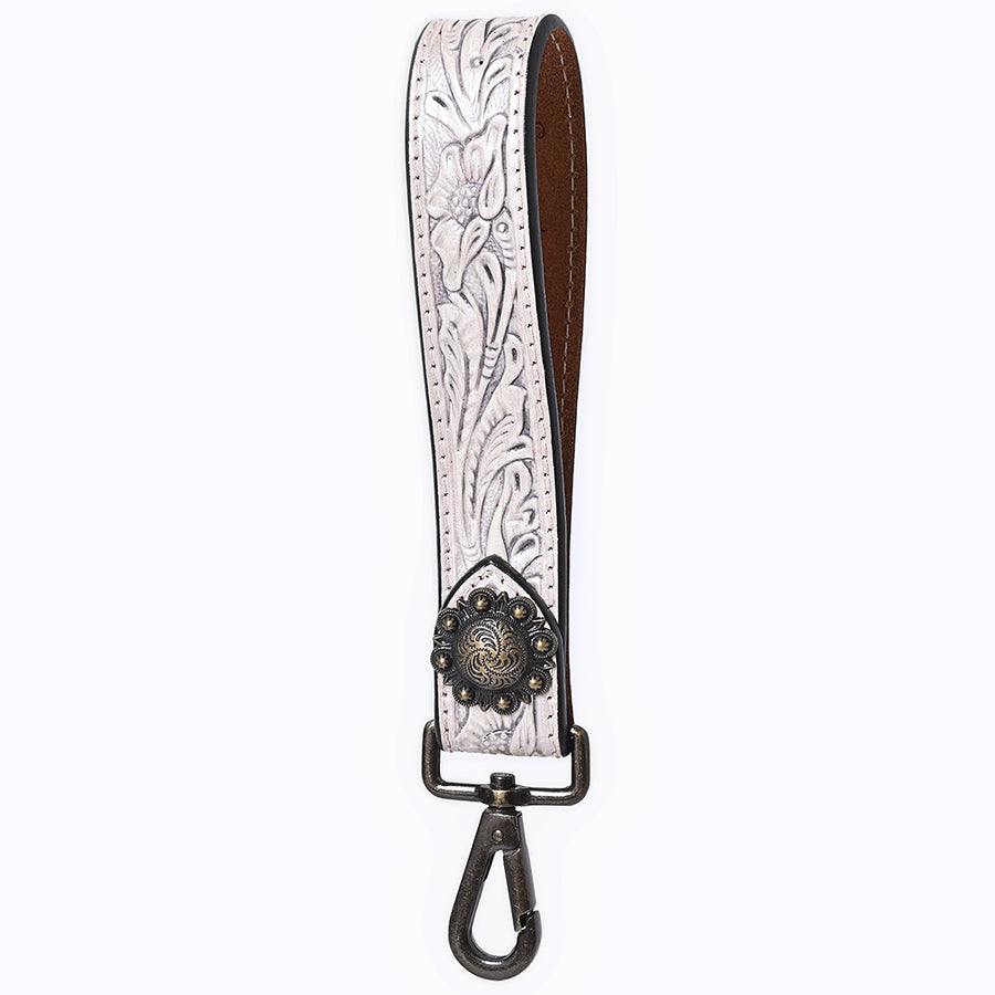 American Darling ADKR217 Hand Tooled Genuine Leather Wristlet Key Ring - Uhorse