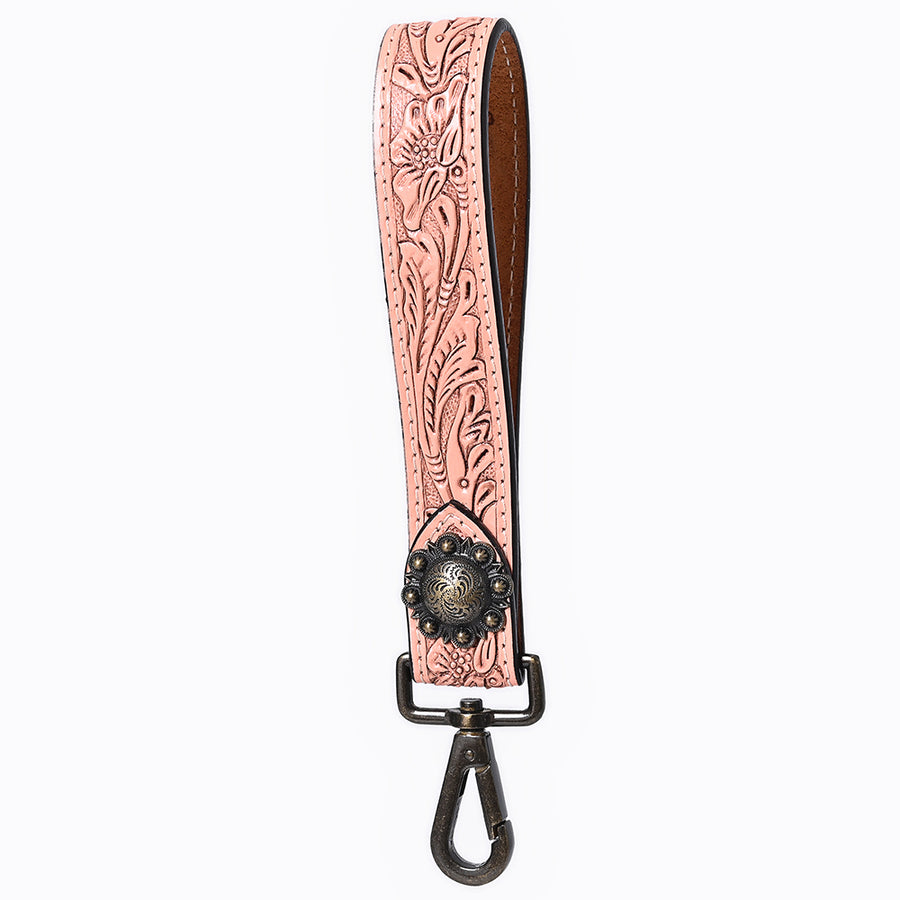 American Darling ADKR217 Hand Tooled Genuine Leather Wristlet Key Ring - Uhorse