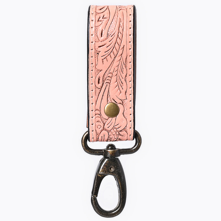 American Darling Hand Tooled Genuine Leather Wristlet Key Ring