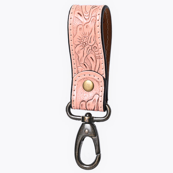 American Darling ADKR218 Hand Tooled Genuine Leather Wristlet Key Ring - Uhorse