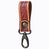 American Darling ADKR218 Hand Tooled Genuine Leather Wristlet Key Ring - Uhorse