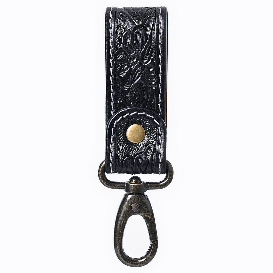 American Darling Hand Tooled Genuine Leather Wristlet Key Ring