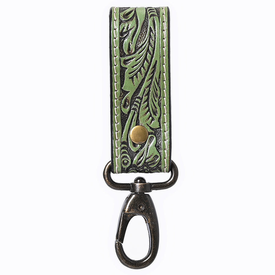 American Darling Hand Tooled Genuine Leather Wristlet Key Ring
