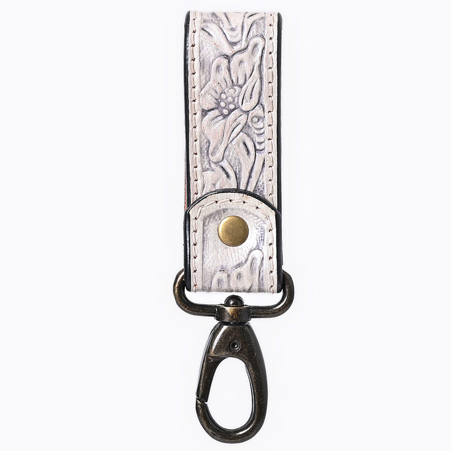 American Darling Hand Tooled Genuine Leather Wristlet Key Ring