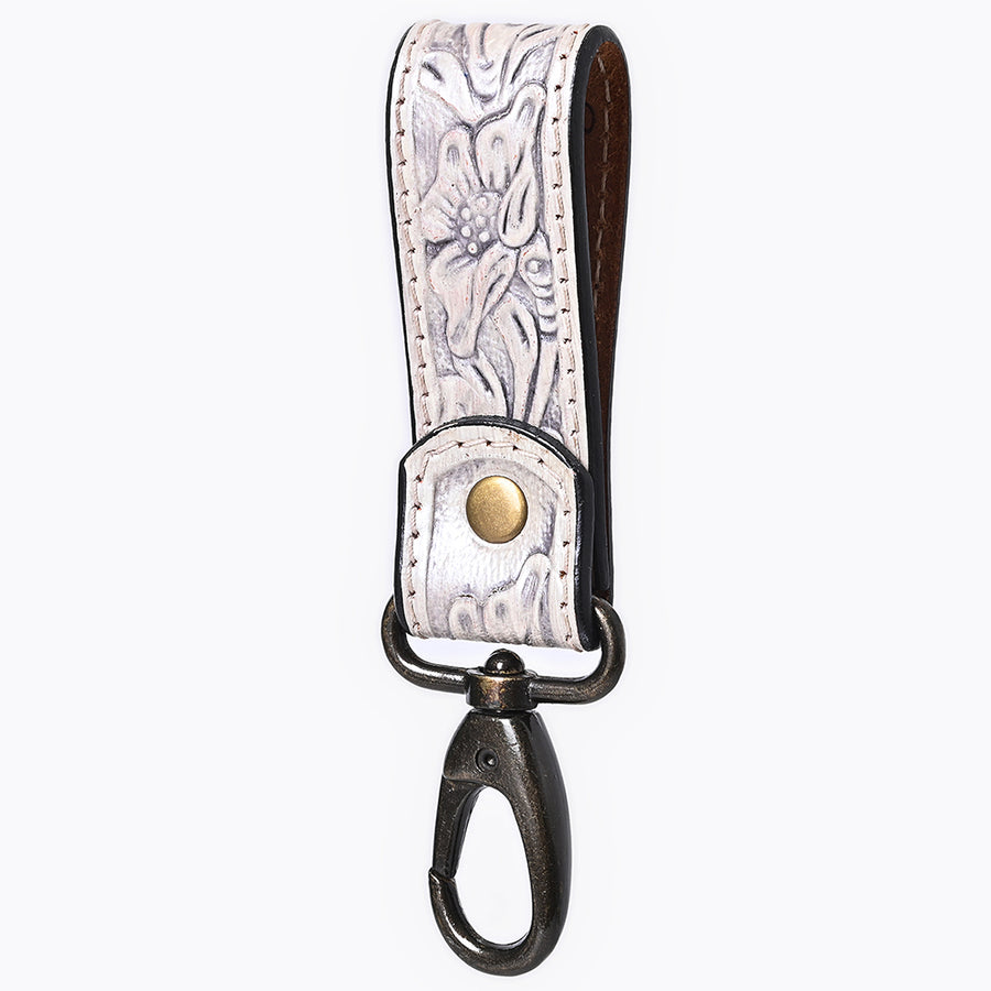 American Darling ADKR218 Hand Tooled Genuine Leather Wristlet Key Ring - Uhorse
