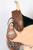 HILASON W. H. Flex Tree Trail Barrel American Leather Saddle & Tk. –