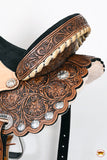 HILASON W. H. Flex Tree Trail Barrel American Leather Saddle & Tk. –