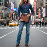 American Darling iPad Beautifully Hand Tooled Genuine Western Leather Cover Case Women and Men | holder