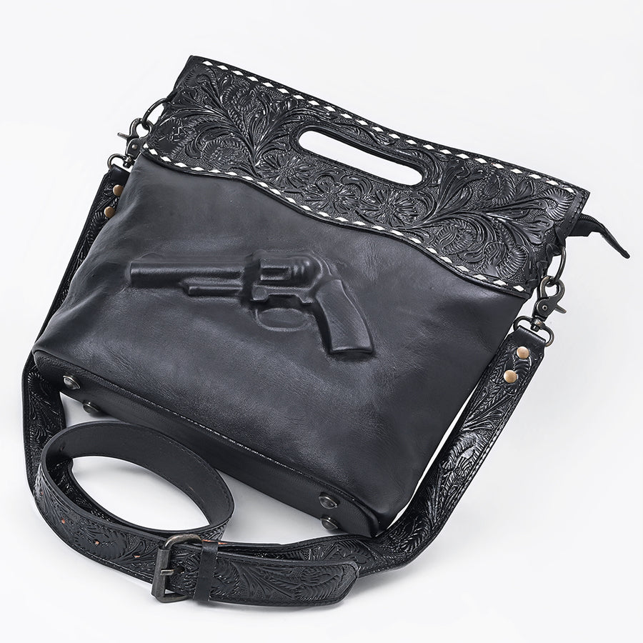 American Darling Clutch Bag Hand Tooled Floral Carved Buck Stitched Genuine Leather Western Crossbody for Women