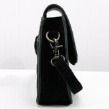 American Darling Western Tooled Suede Leather Crossbody Bag Black & Tan