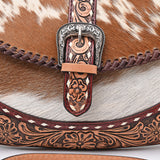 American Darling Crossbody Beautifully hand tooled Hair On Genuine Leather women handbag