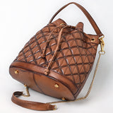 American Darling Bucket Chain Strap Genuine Leather Women Bag Western Handbag Purse