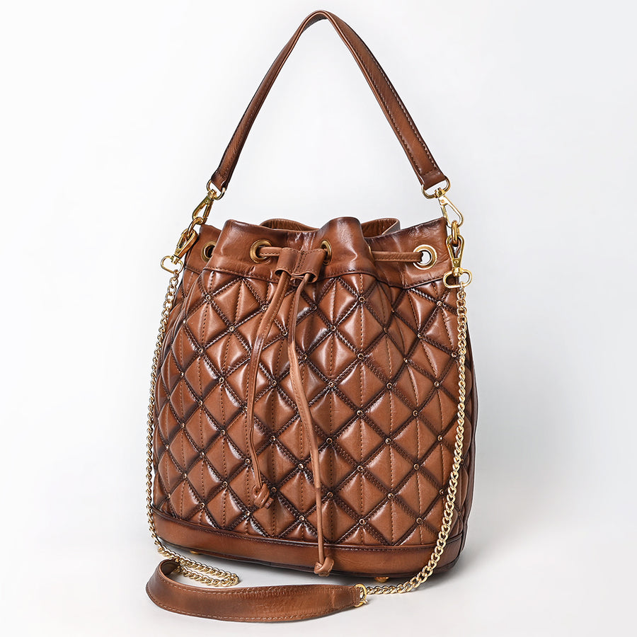 American Darling Bucket Chain Strap Genuine Leather Women Bag Western Handbag Purse - Uhorse