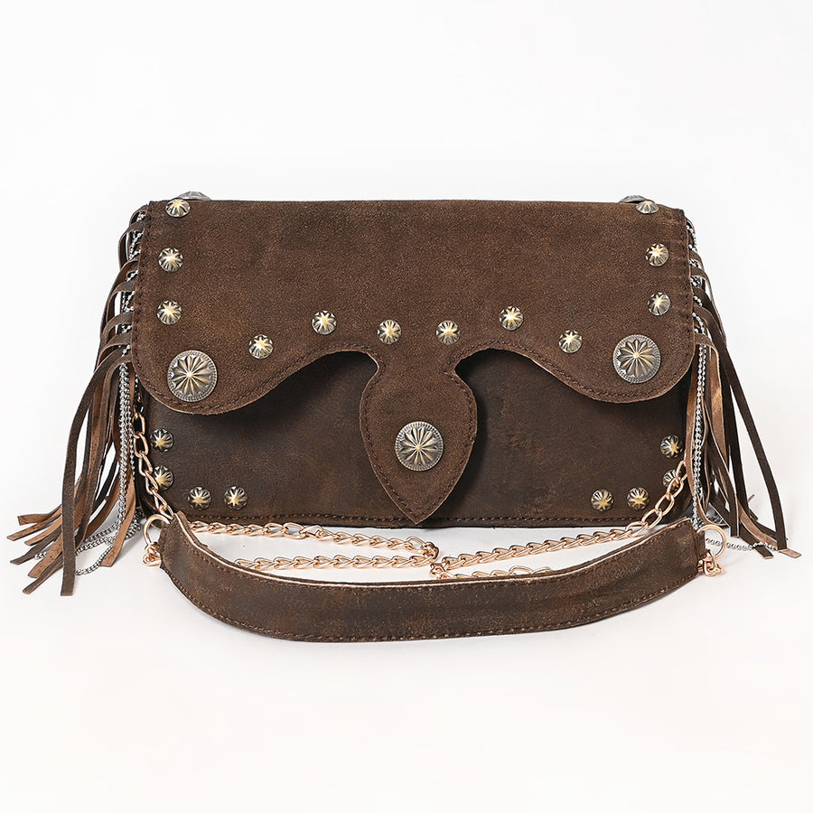 American Darling Quilted Leather Cross body Bag - Hand Tooled Floral Carved Buck Stitched Eco-Friendly Vegetable Tanned Purse