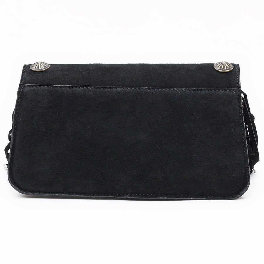 American Darling Cross body Bag Western Suede Genuine Leather Purse with Concho Fringes and YKK Zipper for Women