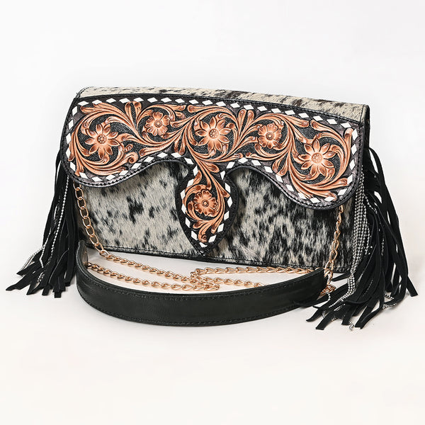 American Darling Hand Tooled Hair-On Cowhide Western Cross body Bag - Uhorse