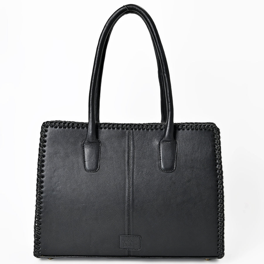 American Darling Tote Bag Western Suede Genuine Leather Handbag with Braided Trim Fringes and YKK Zipper for Women