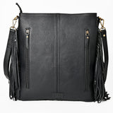 American Darling Large Cross body Bag Western Suede Leather Purse with Fringes Rivets Concho and YKK Zipper for Women