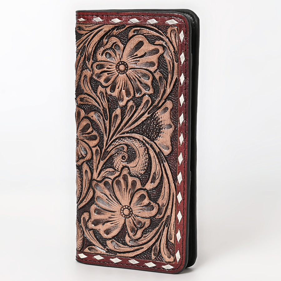 OHLAY Wallet Hand Tooled Genuine Leather Women Bag Western Handbag Purse - Uhorse